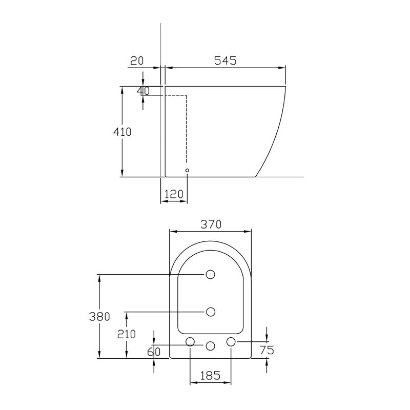 Bidet 3 Agujeros Peirano Linea Stone Black (BID104N-3)
