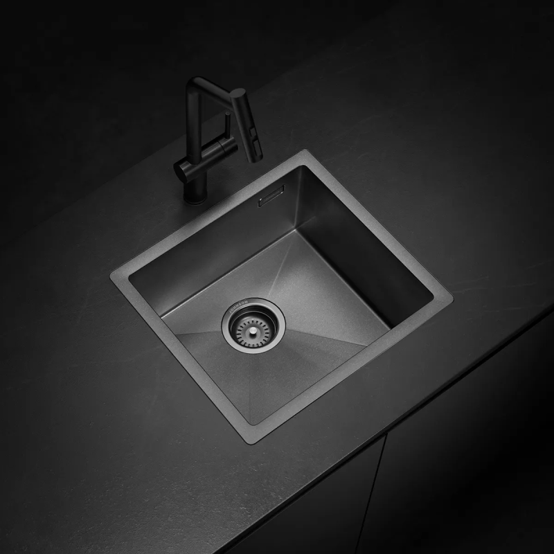 Bacha De Cocina Simple Johnson Acero Signature Enkel SE45 Gun Black