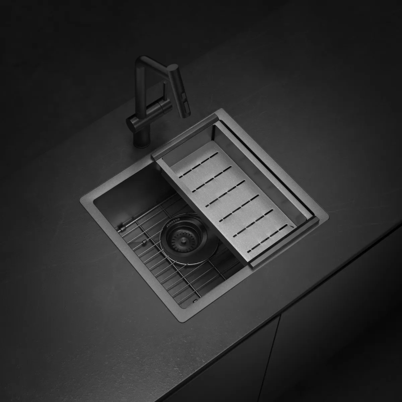 Bacha De Cocina Simple Johnson Acero Signature Enkel SE45 Gun Black