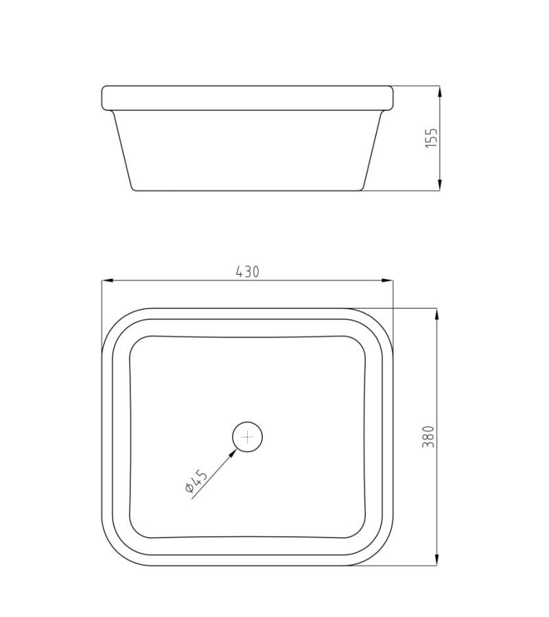 Bacha Semi Embutida Blanca Peirano Bch14 430x380x155mm
