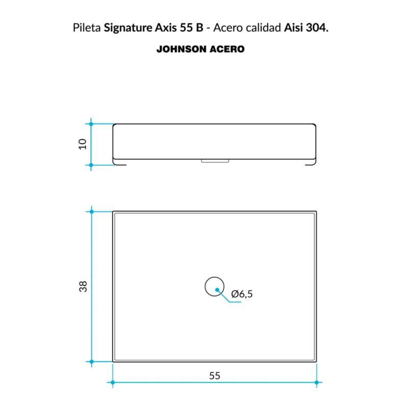 Bacha De Vanitory Simple Johnson Acero Signature Axis Black