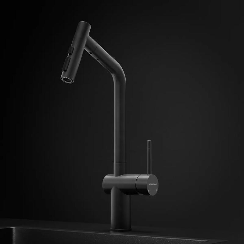 Grifería Cocina Johnson Acero Glow Black