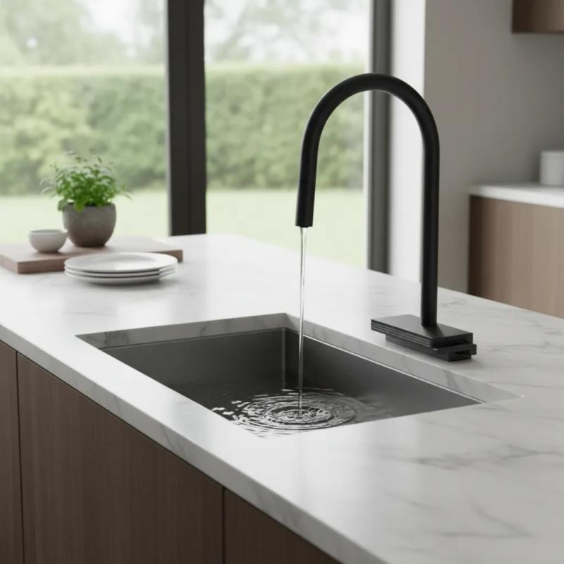 Grifería Cocina Monoc Multifunción Extensible Peirano Zenith 20-182 Negro Mate