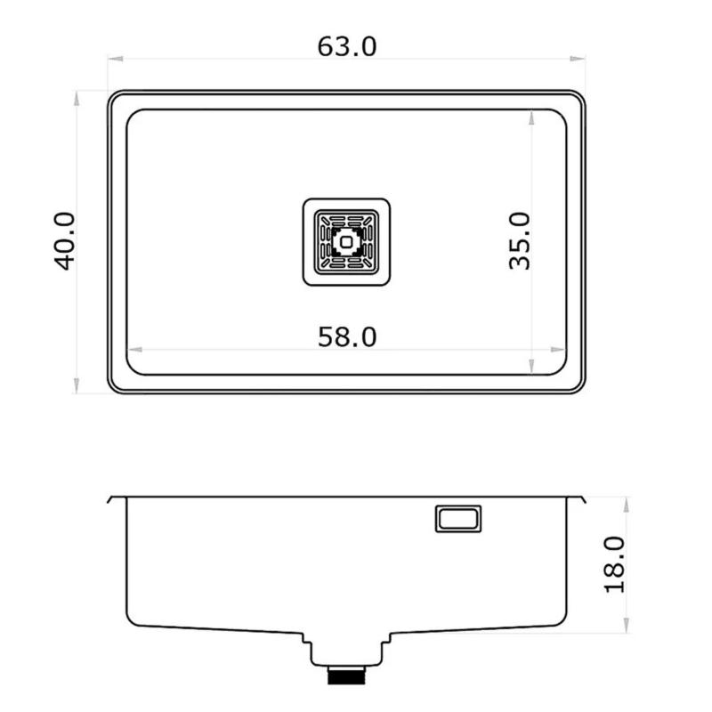 Bacha Simple Cocina Acero Inox. Mi Pileta Designia 787