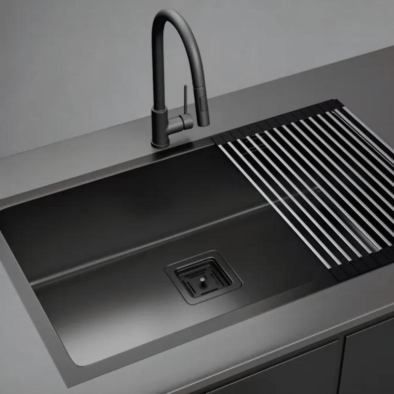 Bacha Cocina Simple Mi Pileta Essentia 670 Black