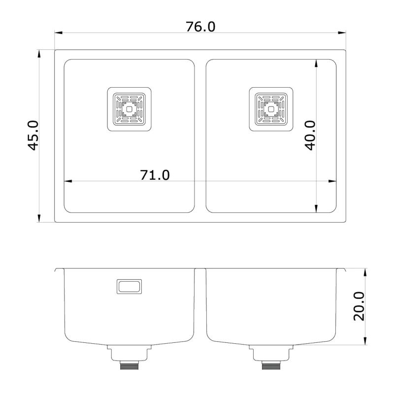 Bacha Doble Cocina Mi Pileta Essentia 671 Black