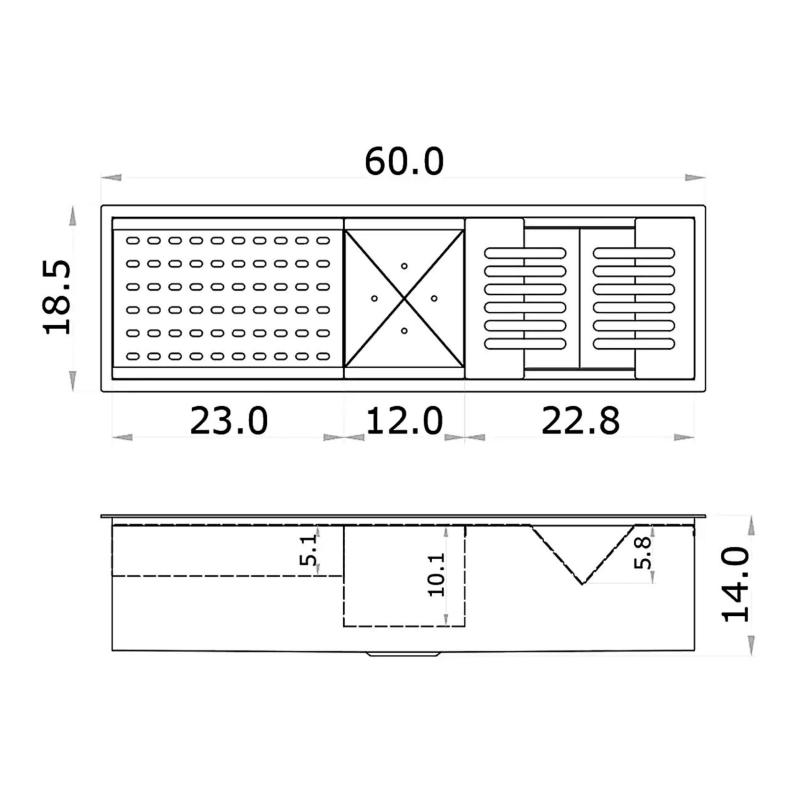 Barra Escurridora Secaplatos 60cm Acero Inox. Mi Pileta BS60