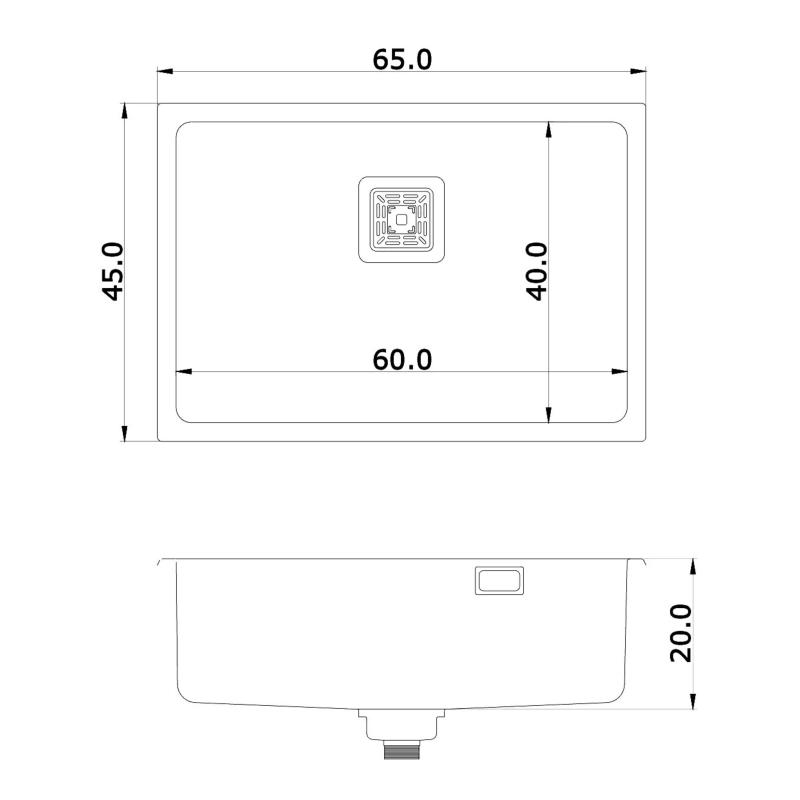 Bacha Cocina Simple 60x40 Mi Pileta Essentia 660 Plateado