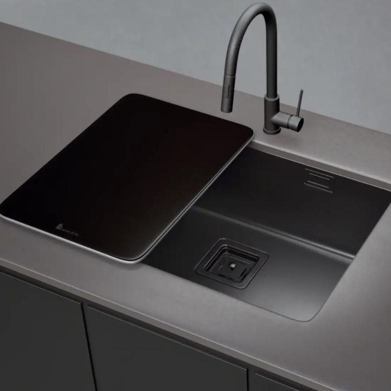 Bacha Cocina Simple 60x40 Mi Pileta Essentia 660 Black