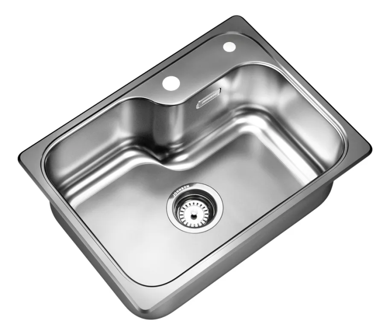 Bacha Simple C/Orificio Cocina Johnson Acero Luxor Mini Si55AD