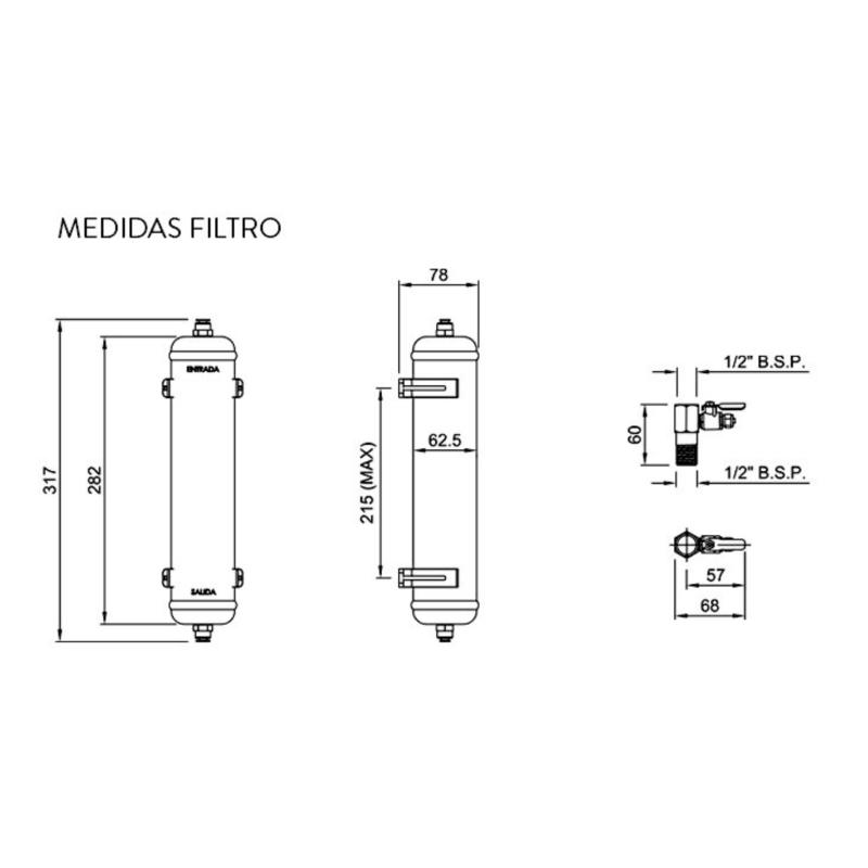 Repuesto Filtro De Agua Para Vita Monocomando Peirano RA1598 Blanco