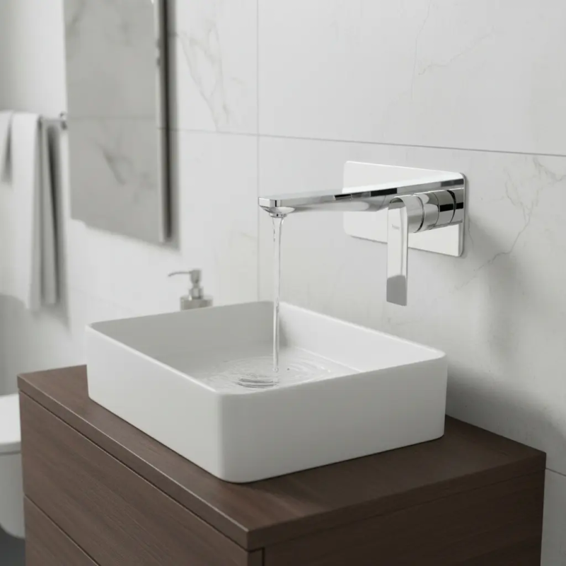 Grifería Lavatorio De Pared Monocomando Peirano Vera 63-180 Cromo
