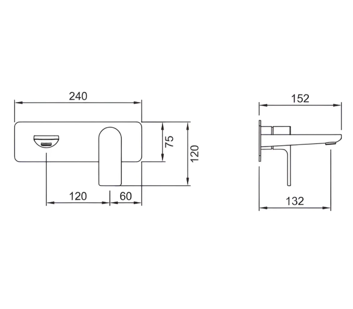 Grifería Lavatorio De Pared Monocomando Peirano Vera 63-180 Cromo