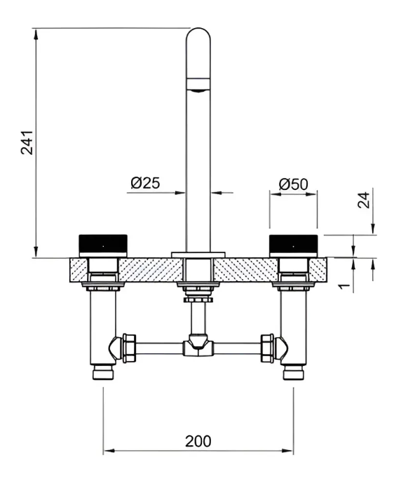 Grifería Lavatorio Baño Peirano Fabric Nickel 60-100NI