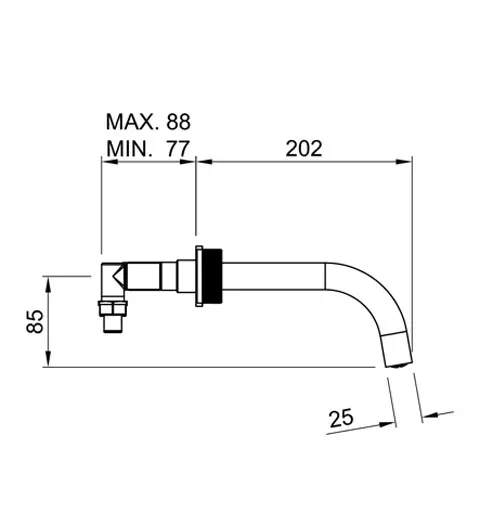 Grifería Lavatorio De Pared Peirano Fabric Nickel 62-100NI
