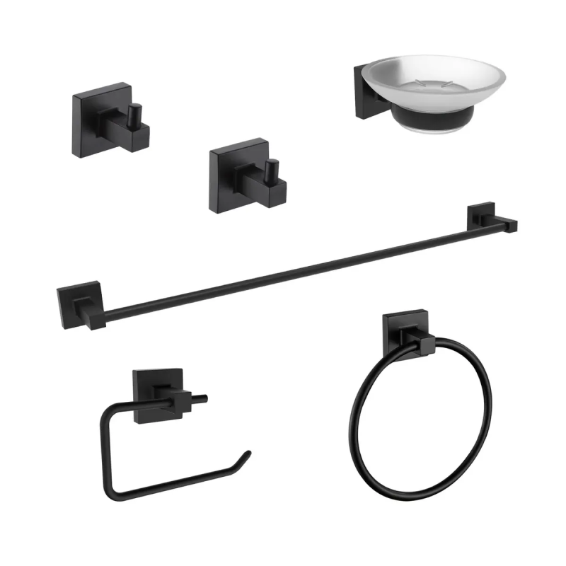 Kit Accesorios Set De 6 Piezas Para Baño Peirano 22006N Black
