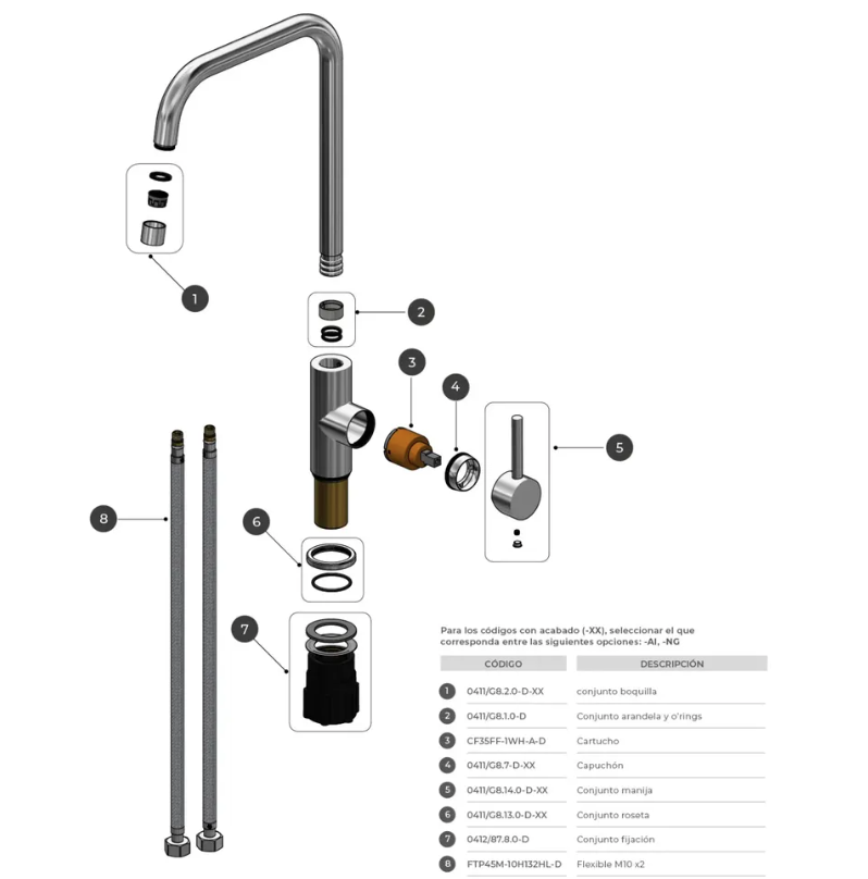 Grifería Cocina Monoc Fv Mauna Black 0411.04/G8-NG
