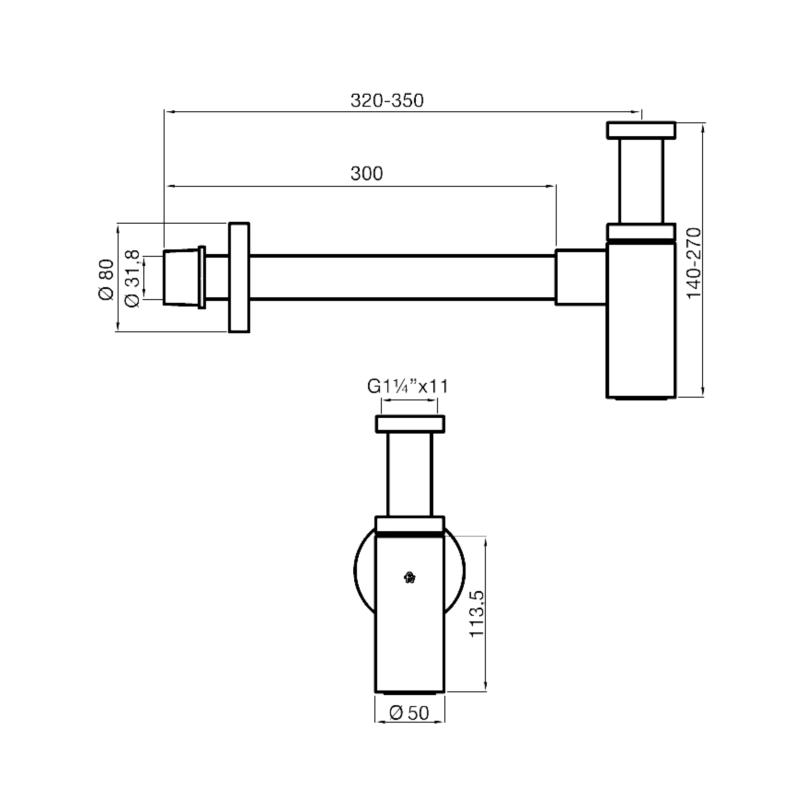 Descarga Con Sifón Cuadrada Para Lavatorio Fv 0242.03