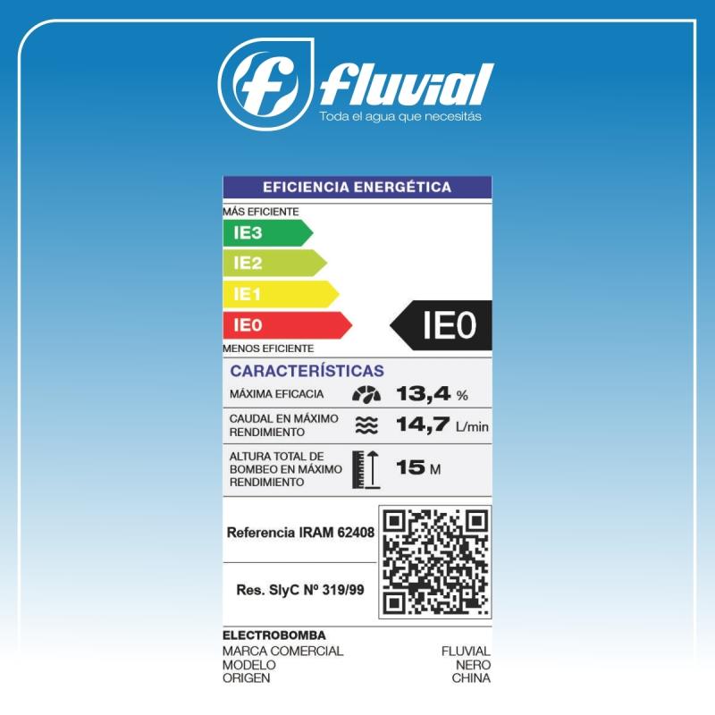 Bomba Presurizadora 1/2HP 1320L/H Fluvial KEP 1 Cod.132000