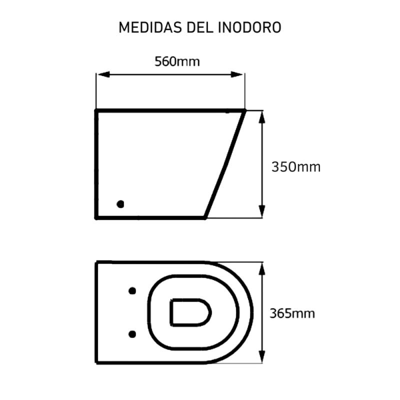 Combo De Colgar Inodoro Corto + Soporte + Asiento + Deposito Ideal Moroti