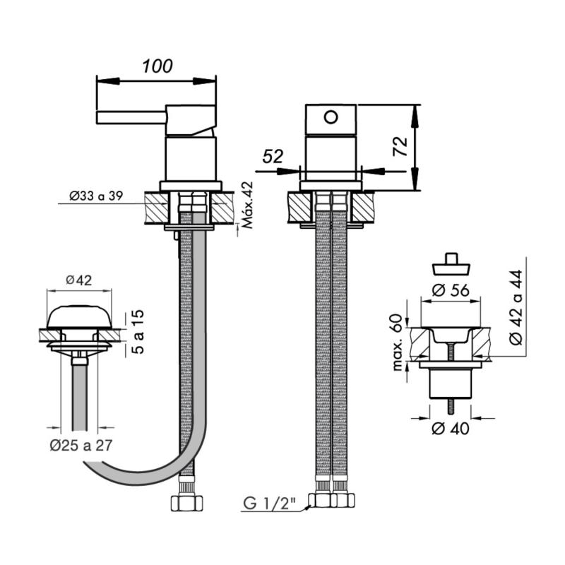 Grifería Bidet Monocomando Fv Inox One 0189.01/I1S-AI