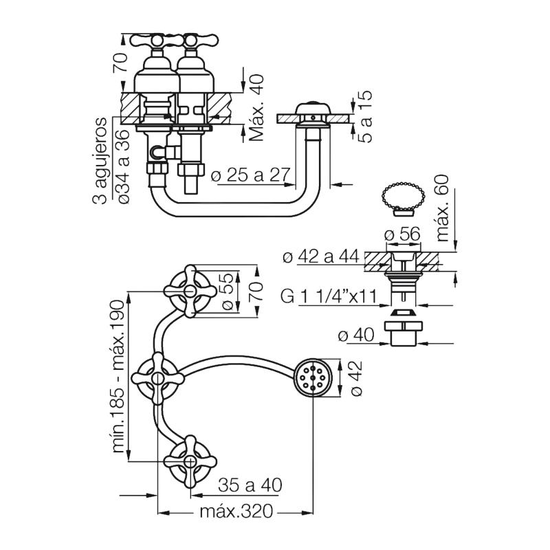 Grifería Bidet Bimando Fv Malena Plus 0295/16P-CR Cromo