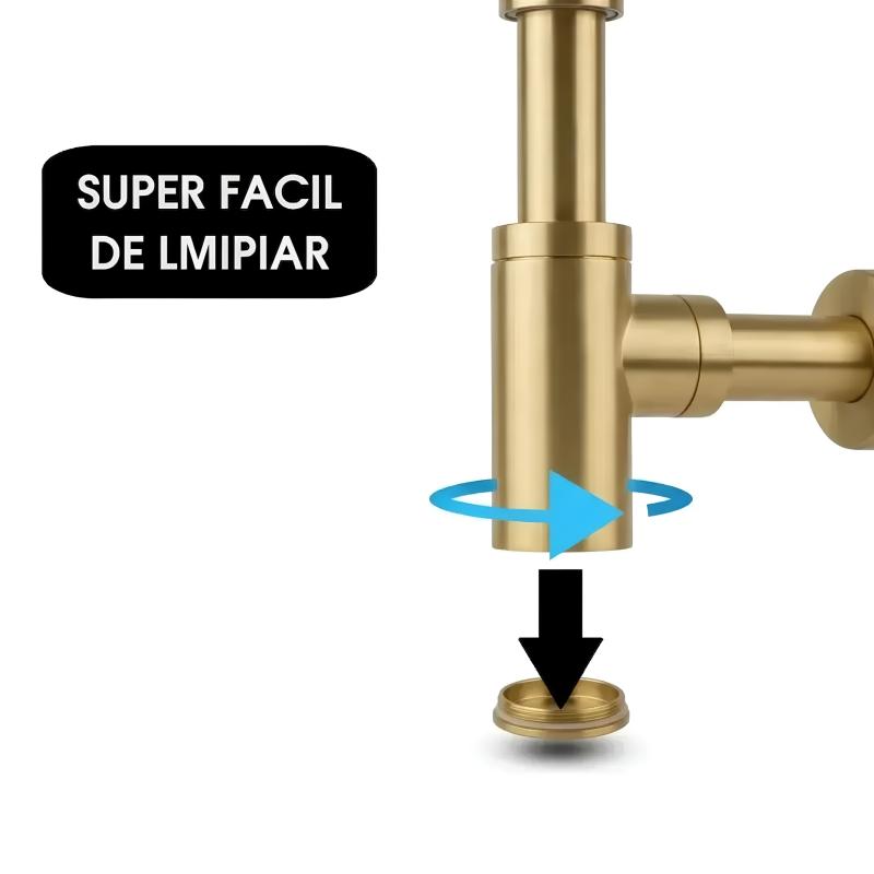 Sifón Para Lavatorio Extensible Ideal Dorado Cod. 1619
