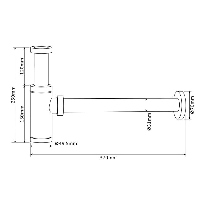 Sifón Para Lavatorio Extensible Ideal Dorado Cod. 1619