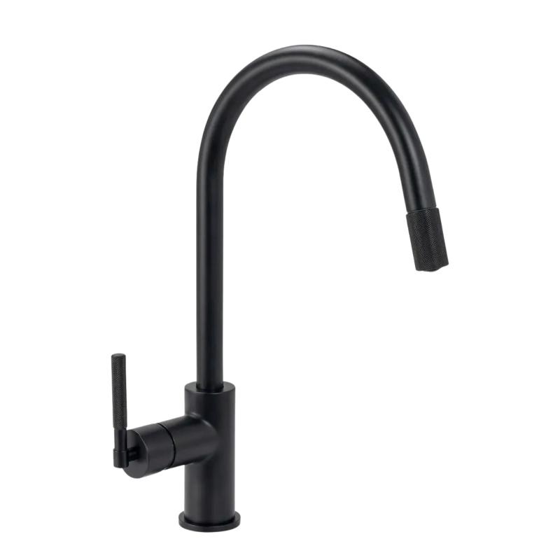 Grifería Cocina Monocomando Peirano Fabric Black 20-100N