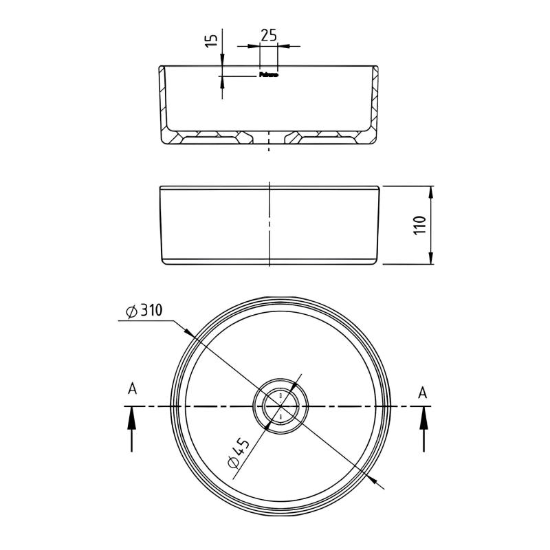 Bacha Slim De Apoyar Circular Peirano BCH23 310x110