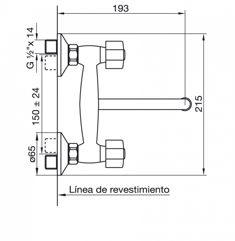Grifería Cocina Lavadero Pared Exterior Fv Arizona Plus 0409/B1P