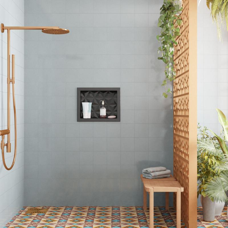 Nicho Texturizado Mármol Sintético 40x30 Cozimax Negro