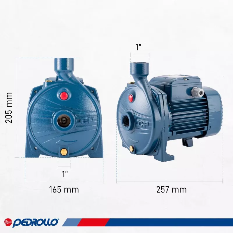 Bomba Centrífuga Pedrollo CPm130 0.5HP 22Mts 4800 l/hs
