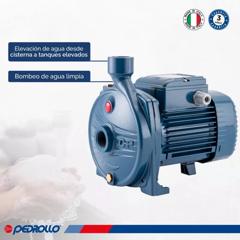 Bomba Centrífuga Pedrollo CPm130 0.5HP 22Mts 4800 l/hs