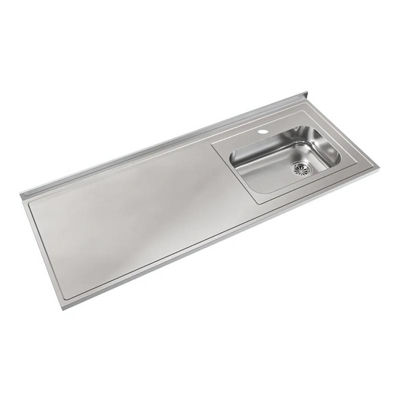 Mesada Cocina AISI 430 De 160cm Con Bacha ZZ52 Lado Derecha Johnson