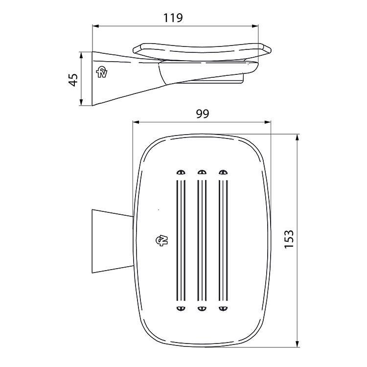 Jabonera Accesorio Baño Fv Epuyen 0168/L2 NG Negro Mate