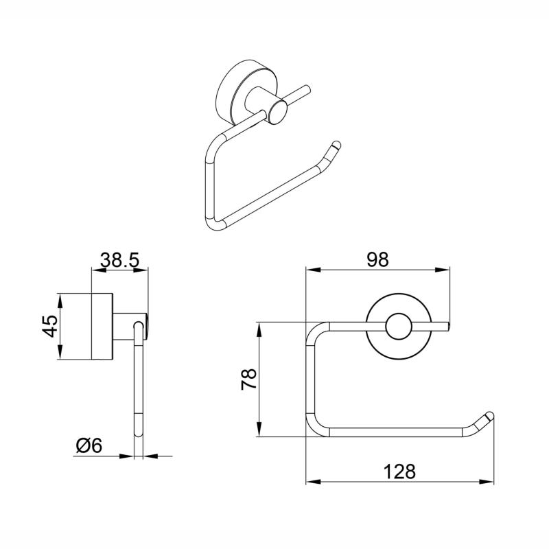 Kit Accesorios Para Baño Peirano Steel 3006ss Color Acero