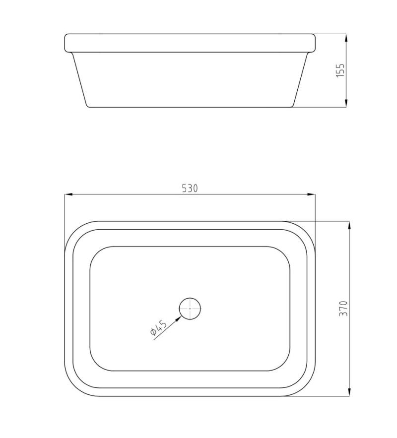 Bacha Semi Embutida Blanca Peirano Bch15 530x370x155mm