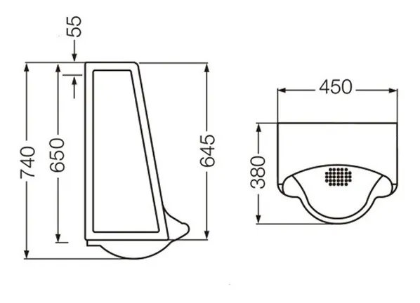 Mingitorio Ferrum Mural Corto Antivandálico (MMDJ)