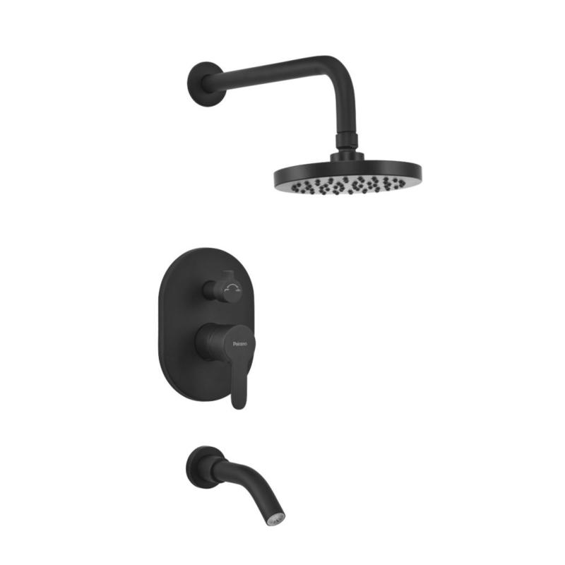 Grifería Ducha De Embutir Con Transf Monocomando Peirano Adra Black Plus (80-203N)