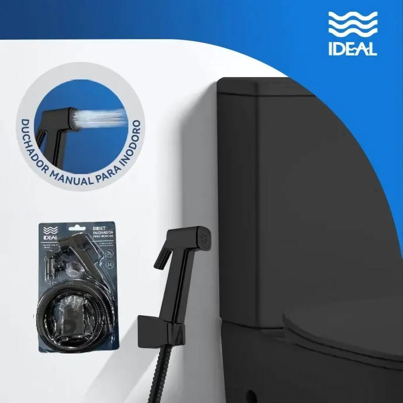 Duchador Bidet Para Inodoro Ideal 10115 Negro Mate