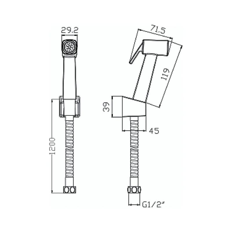 Duchador Bidet Para Inodoro Ideal 10115 Negro Mate