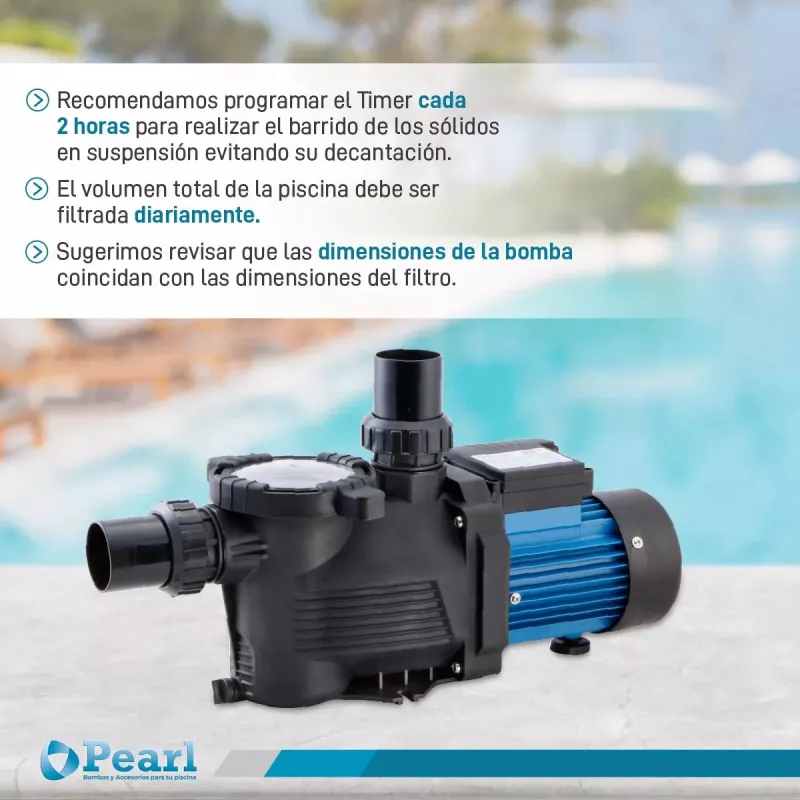 Bomba Piscina Electrobomba Autocebante Pearl Mini Pool 75m 0.75 Hp