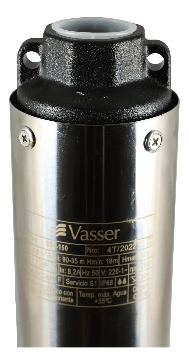 Bomba Sumergible Pozo Vasser BS4 150 4 pulgadas 1.5HP 90Mts