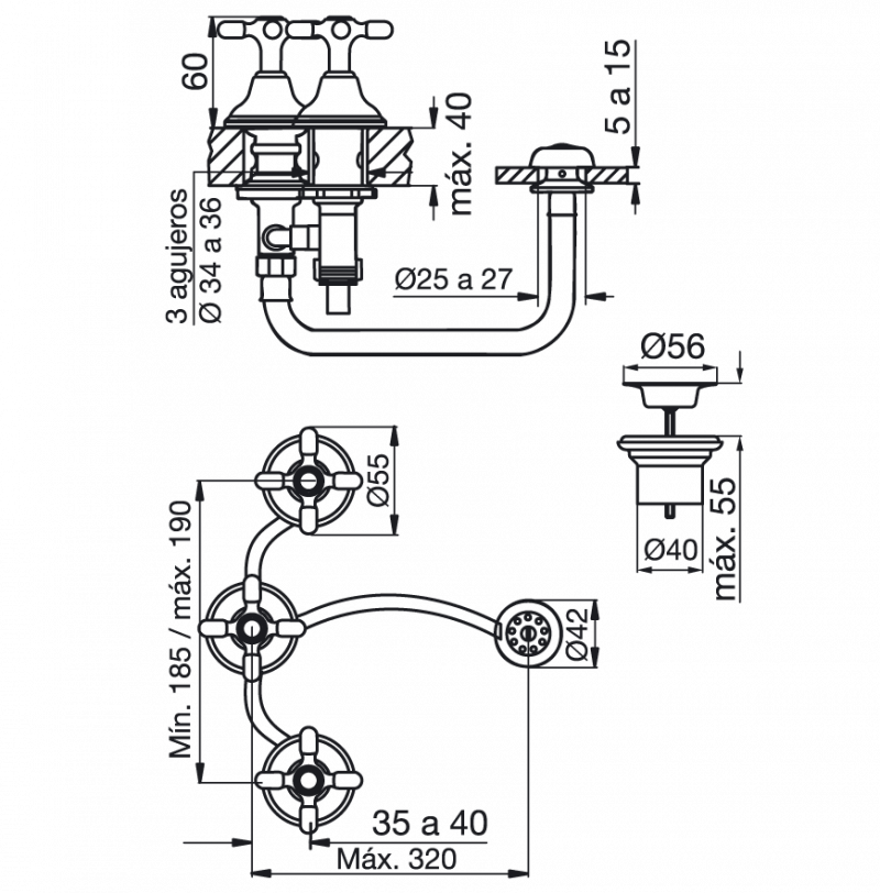 Grifería Bidet Con Transferencia Fv Newport Plus 0295/B2P