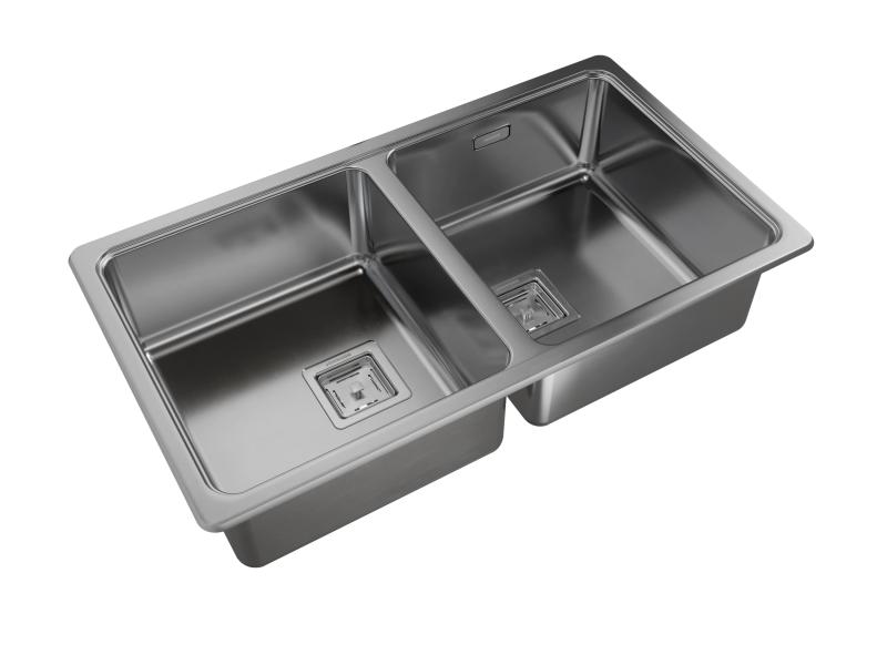 Pileta Bacha Doble Q76 A Quadra Johnson Acero