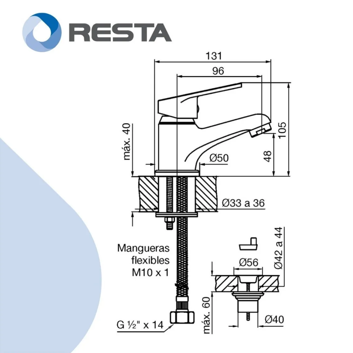 Grifería Monocomando Lavatorio Fv 0181/m4 Cromo