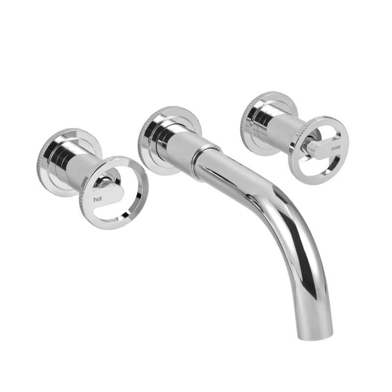 Grifería Lavatorio Pared Baño Peirano Pulse Cromo 62-175