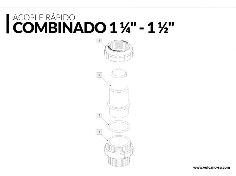 Acople rápido liso combinado Vulcano Cód 101002