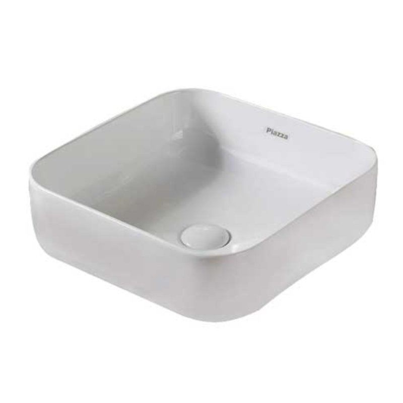 Bacha Cuadrada De Apoyo De Loza Blanca Piazza A423
